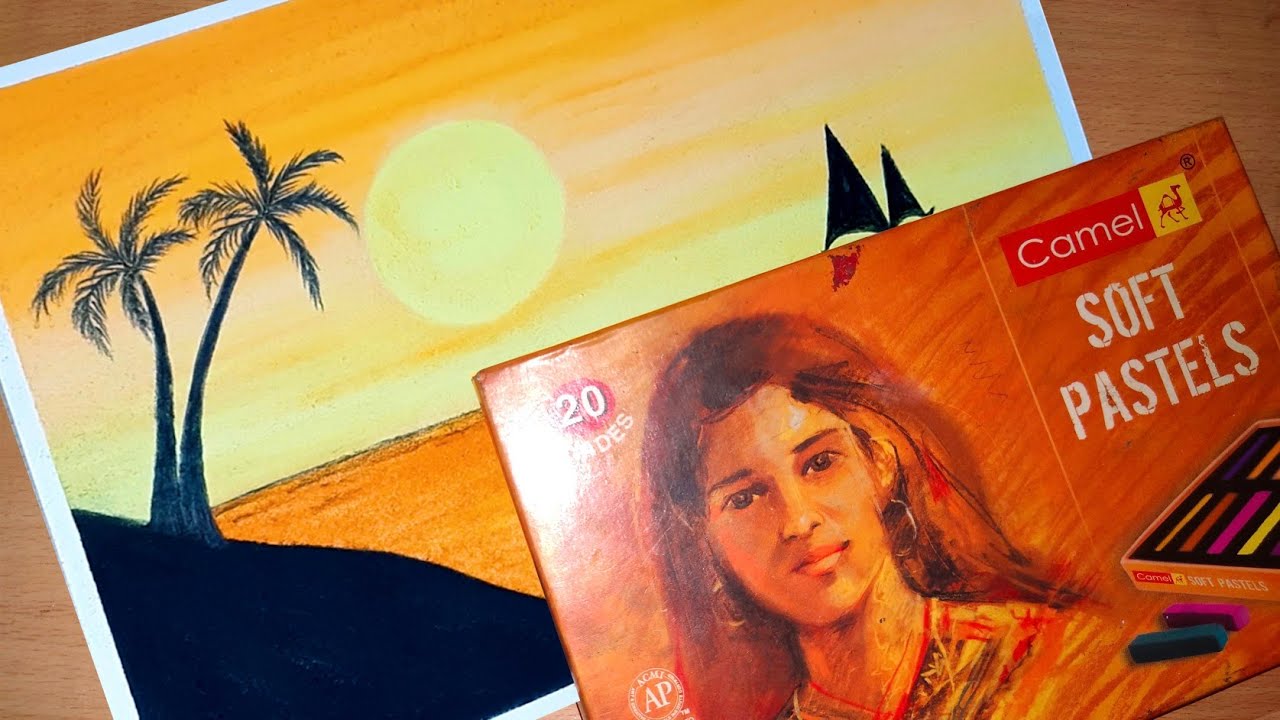 How to make sunset scene easily using softpastels || by pooja goyal #letscolorit