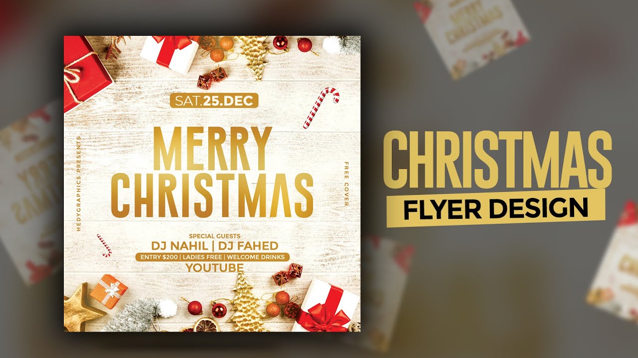 How To Design Christmas Flyer In Photoshop   Arte Para Natal No Photoshop 1