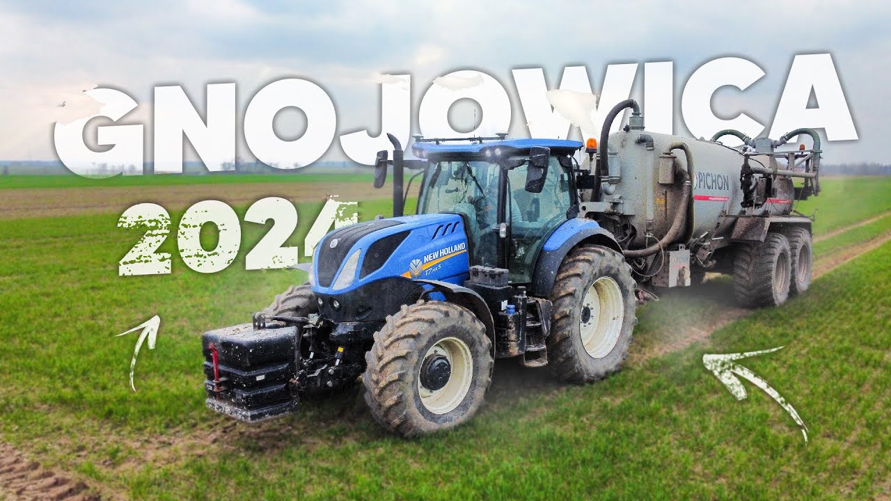 AKCJA GNOJOWICA NA ZBOŻA 2024! ☆ NEW HOLLAND T7.165 S & PICHON TCI 18500 ☆ TESTY APARATU! ☆ AW ™