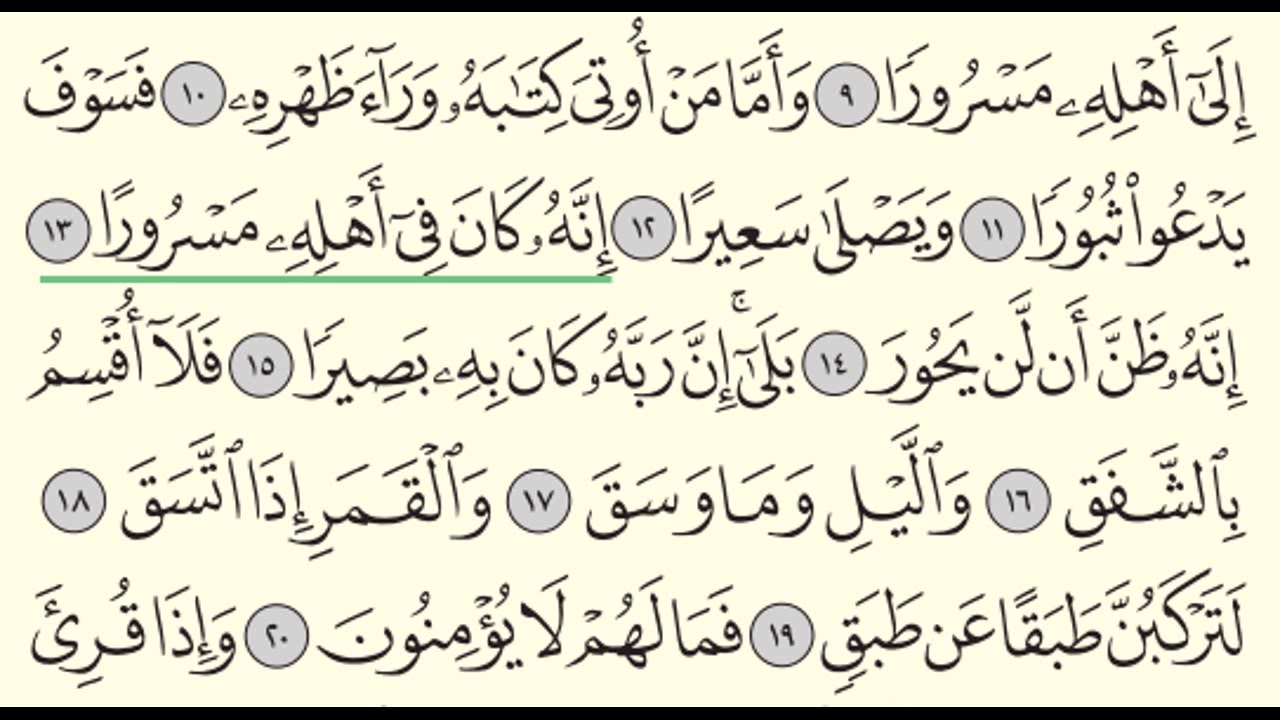 Surah Al-Inshiqaq (84) Yasser Al-Dosari