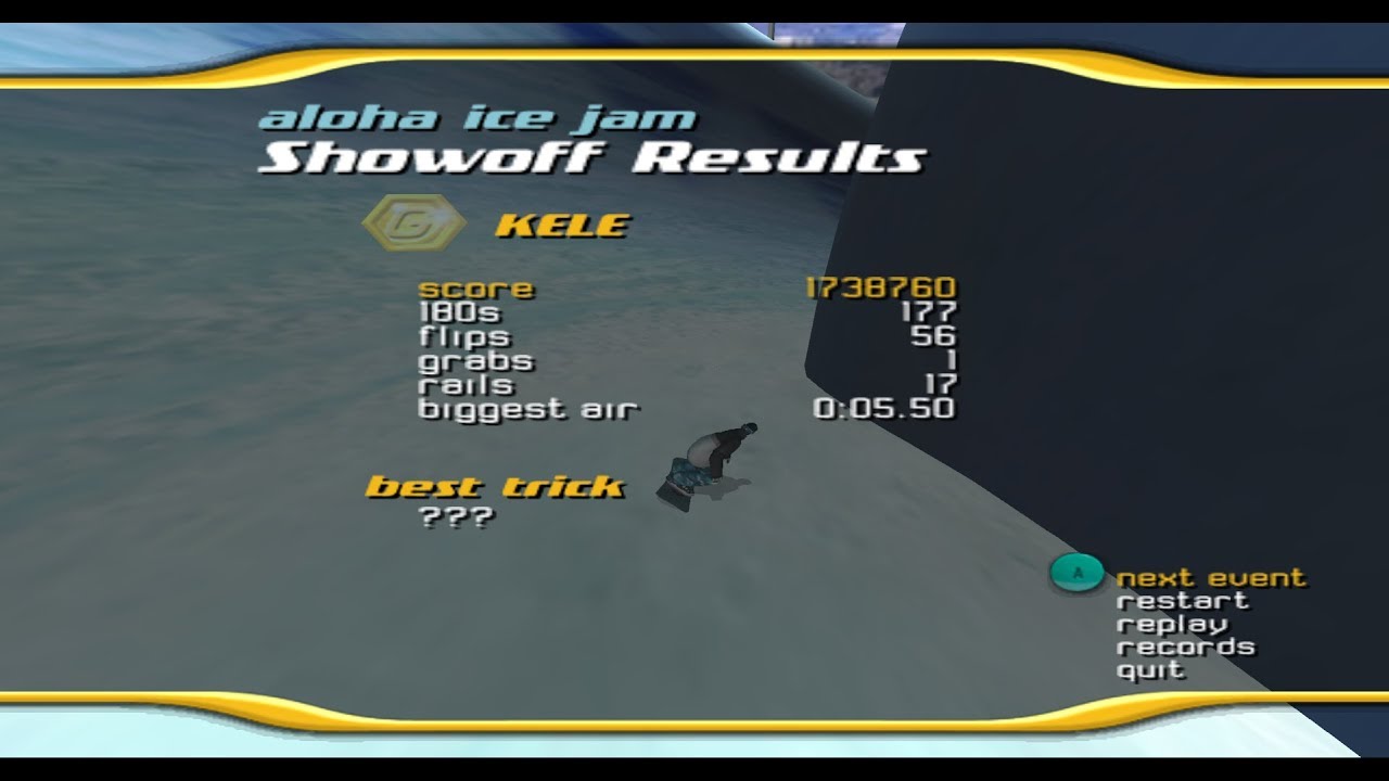 SSX Tricky - Aloha ice Jam Showoff - 1,738,760 (PB)