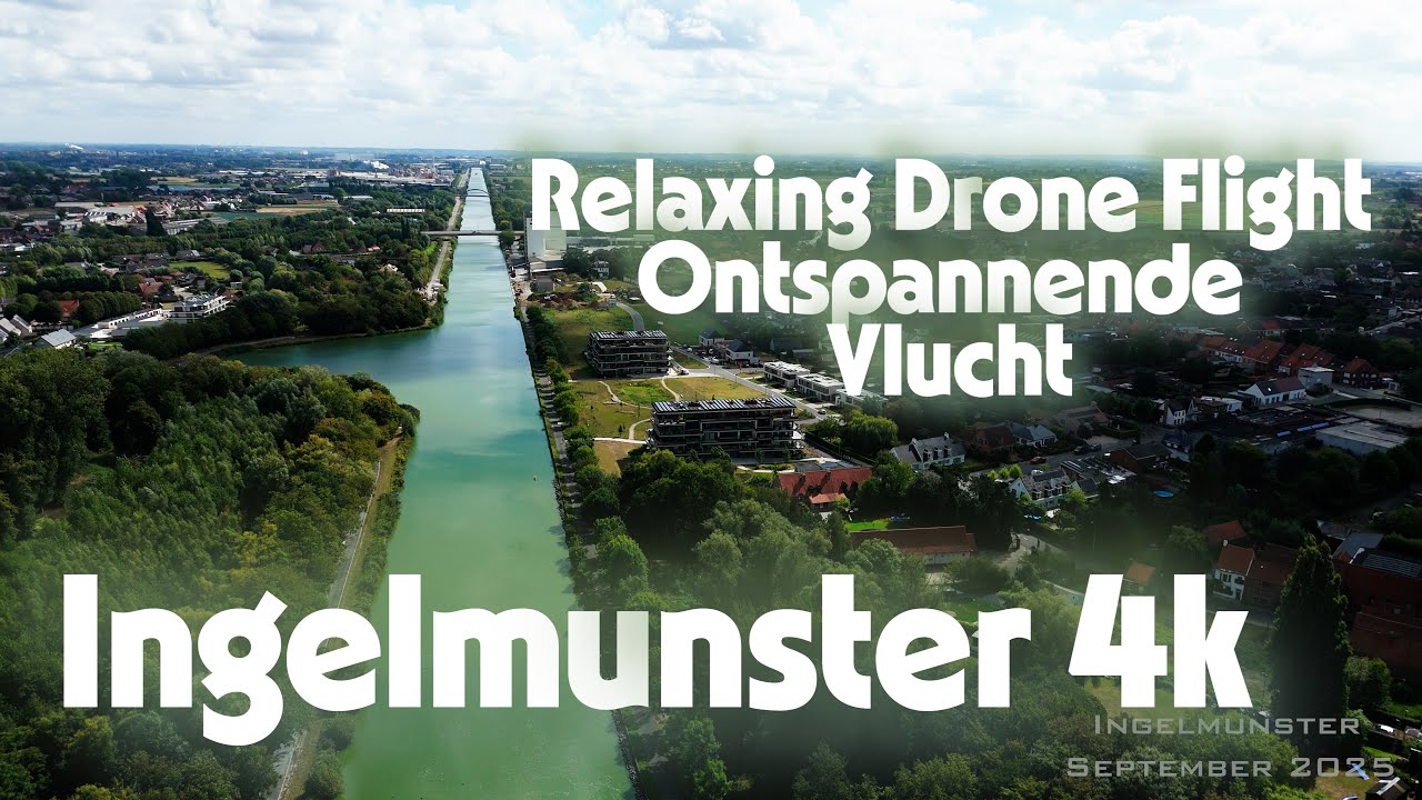Relaxing Drone Flight over Ingelmunster, Belgium, 8 Minutes of Piano Music, Ontspannende Dronevlucht