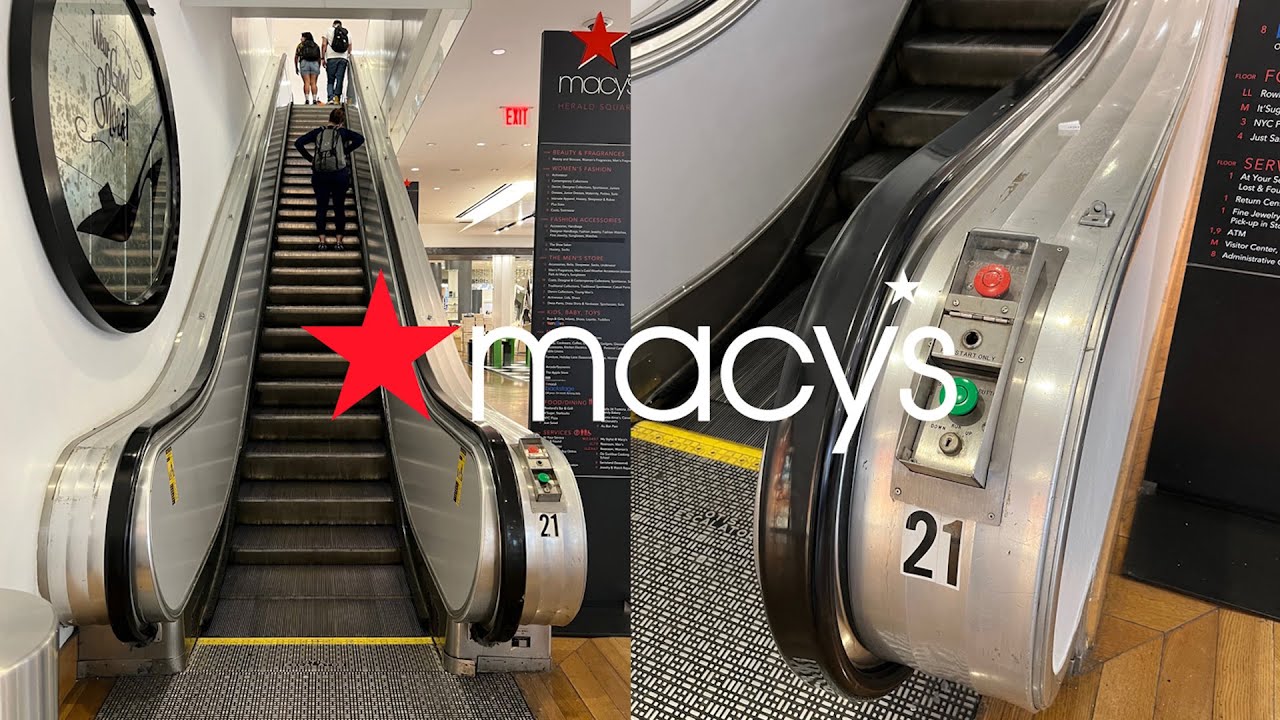 Cool Vintage OTIS Double-File Escalators [Floors 2-6] Macy's Herald Square - New York, NY