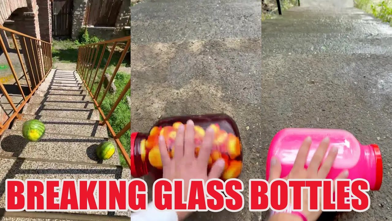 Breaking Glass Bottles & Balloon Drops 😱🔥 Crushing Crunchy & Soft Things! #asmr #satisfying