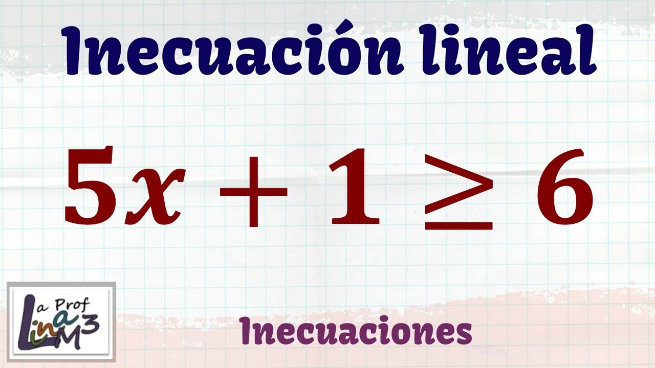 Inecuacion lineal | Explicada paso a paso | La Prof Lina M3