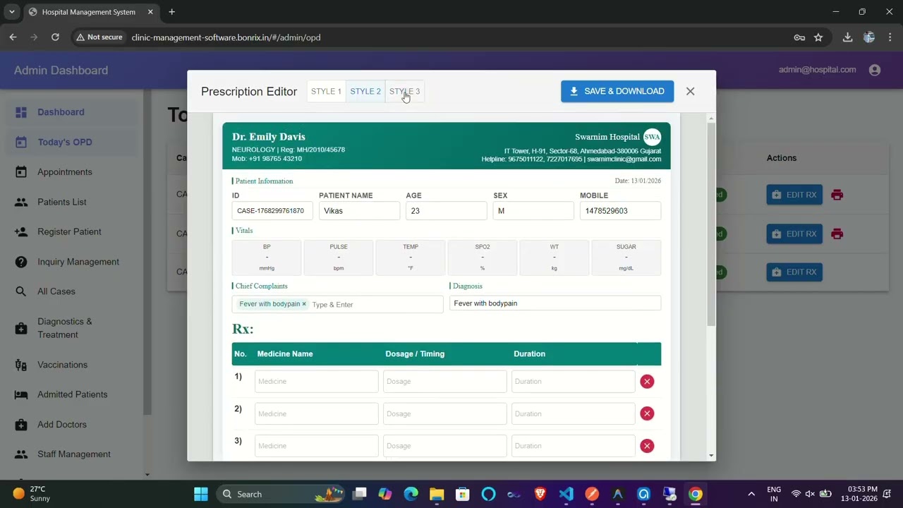 Bonrix Clinic Software – Multi-Doctor, Multi-Discipline Clinic Management Solution for India