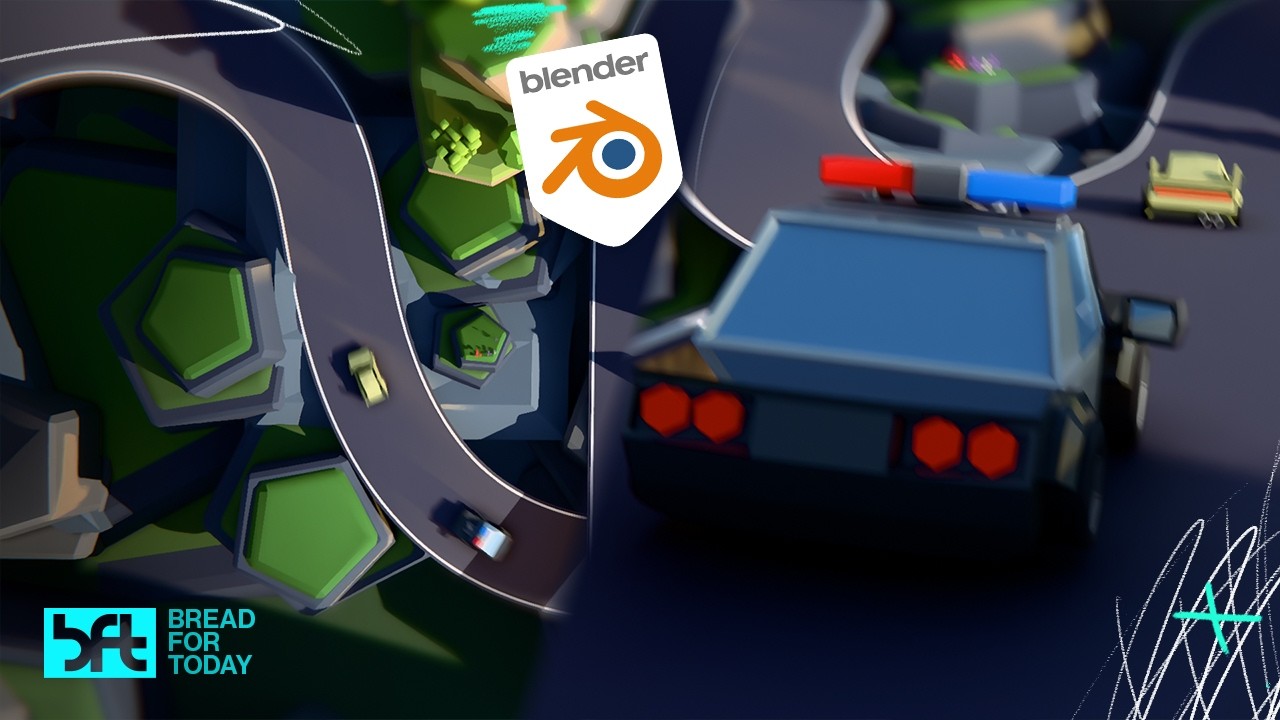 How to create THIS Blender Police Chase || Low Poly & Super Easy