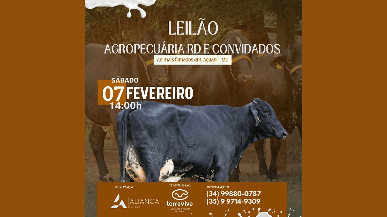 LEILÃO AGROPECUÁRIA RD E CONVIDADOS | 07/02/2026 – 14H