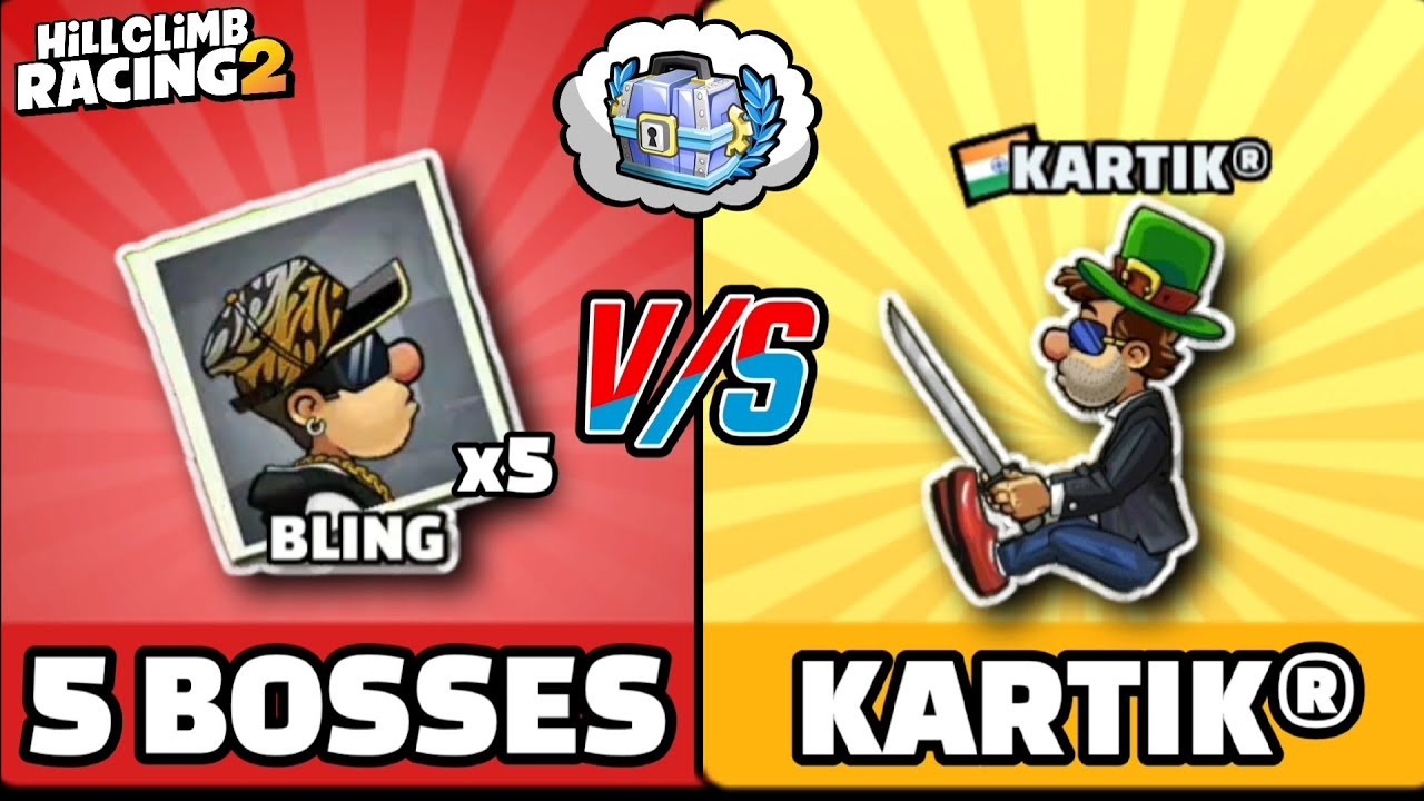 😏5 BOSSES VS KARTIK®😎 WHO WILL WIN?? & SEASON FINISHED REWARDS - HILL CLIMB RACING 2