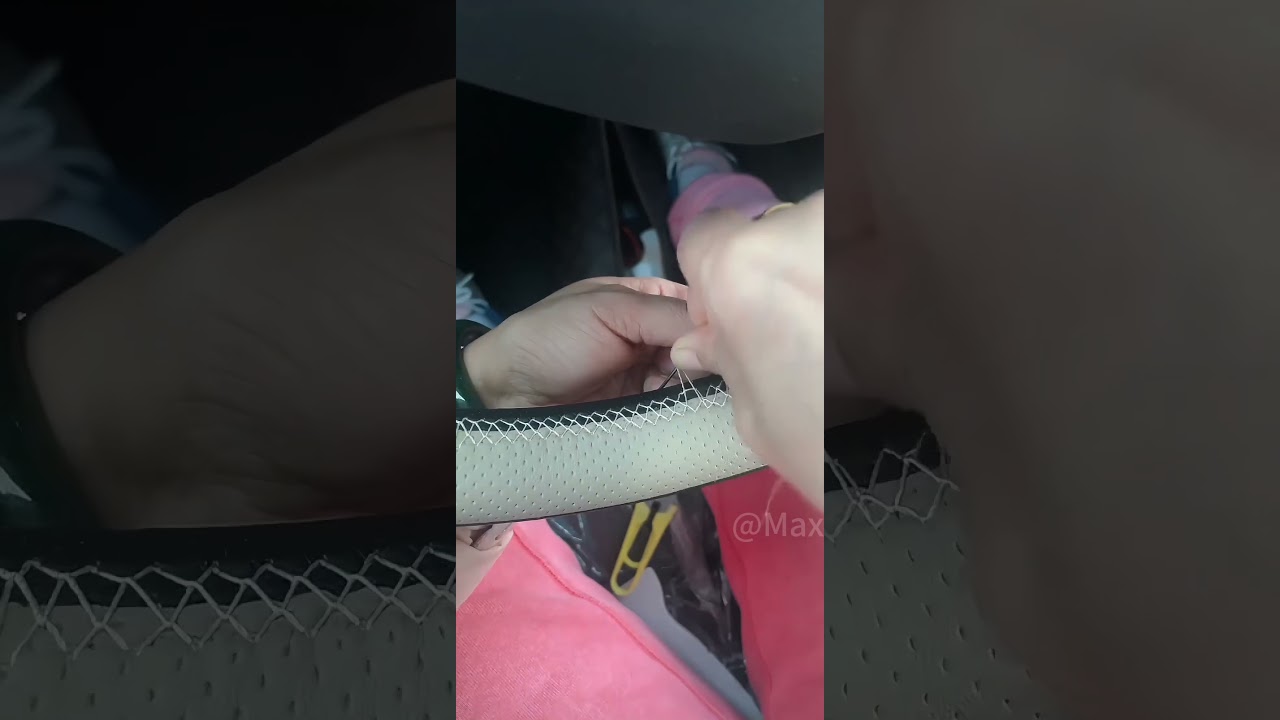 Tighten the thread ✊🏻✅#sewing #steeringwheelcover #car #automobile #interiordesign #diy #tutorial