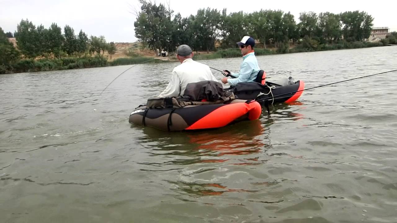 Catfish fishing on the River Ebro, Spain belly boating for catfish