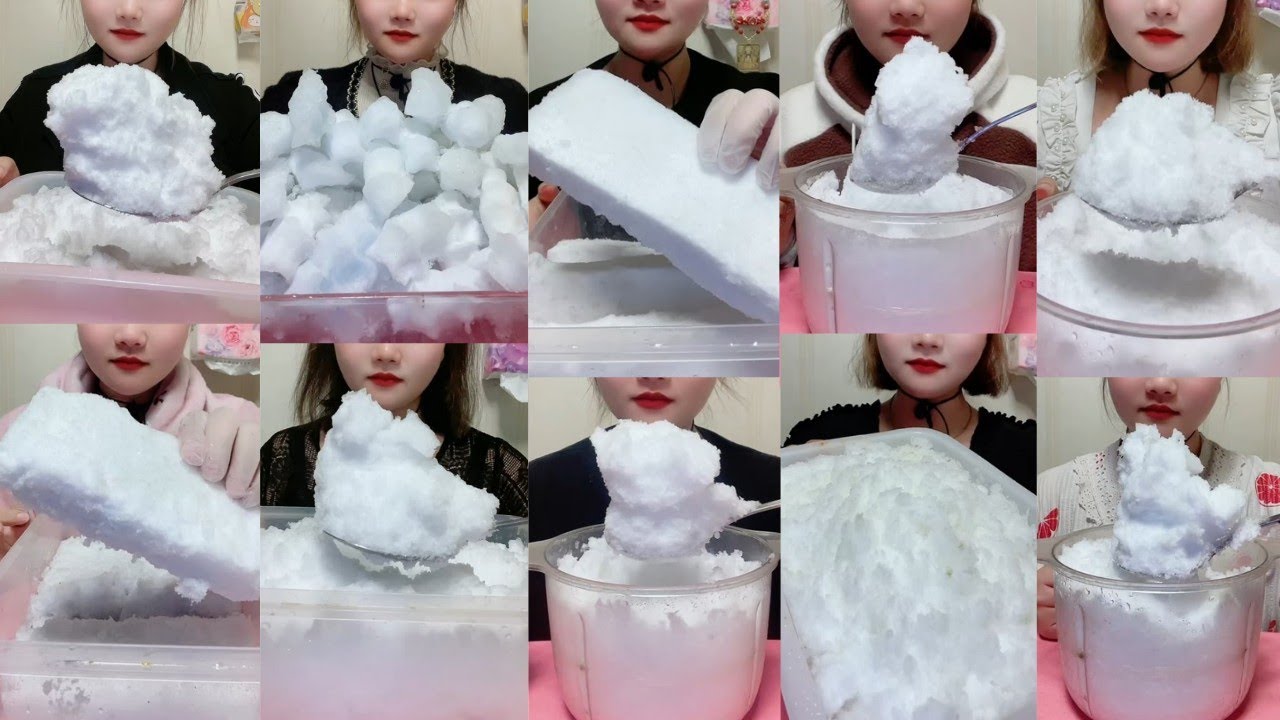 ASMR ICE EATING || HER SOLO FREEZER FROST EATING || SATISFYING SQUEAKY SOFT SHAVED ICE BITES ASMR🧊