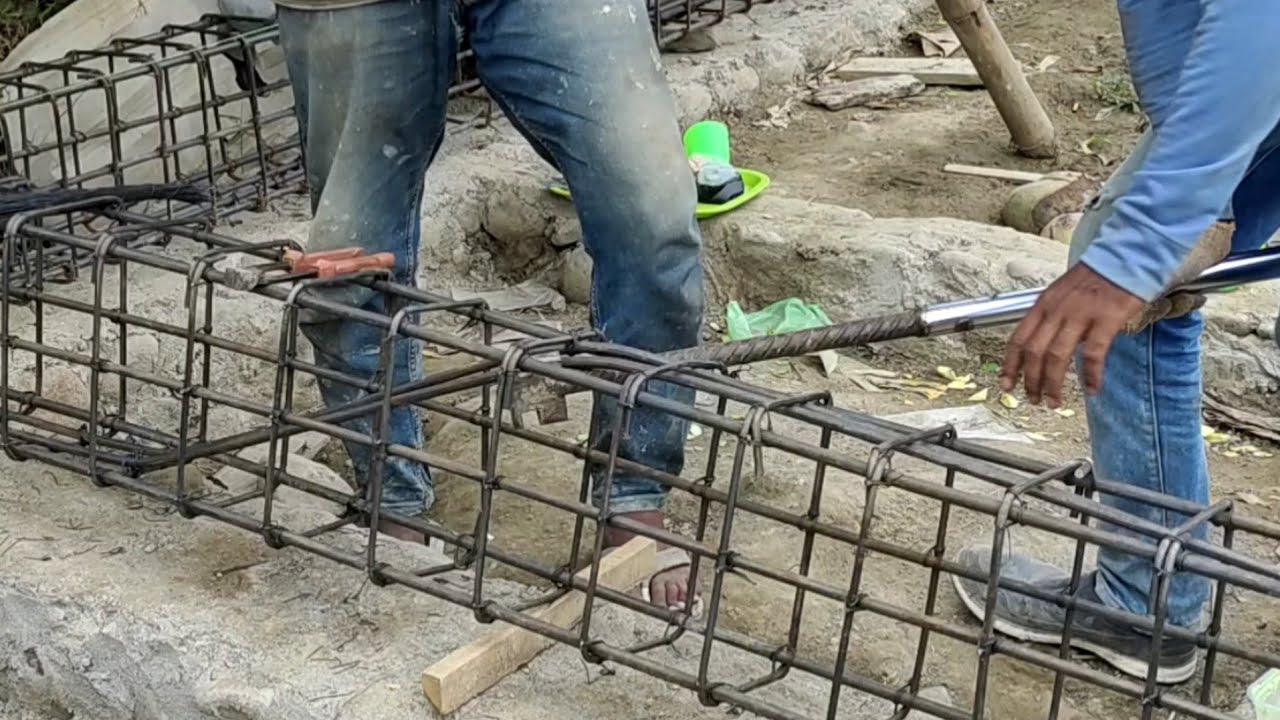cara pasang besi kromo/tromo sloof rumah dua lantai