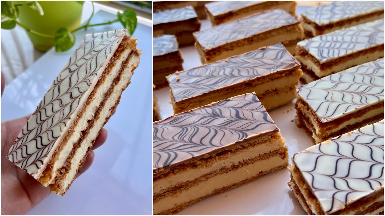 حضريها بلا ماتعجني ولا تورقي👌🏻اسهل مايكون😍 ميلفاي بثلاث نكهات مختلفه #millefeuille