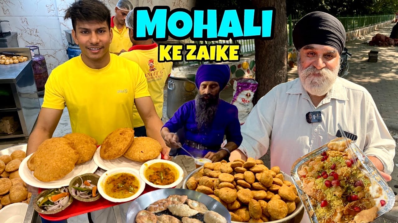 MOHALI Famous STREET FOOD | Sardar Ji Ke Dahi Bhalle | Chole Bhature, Kachori | Punjab Food Tour