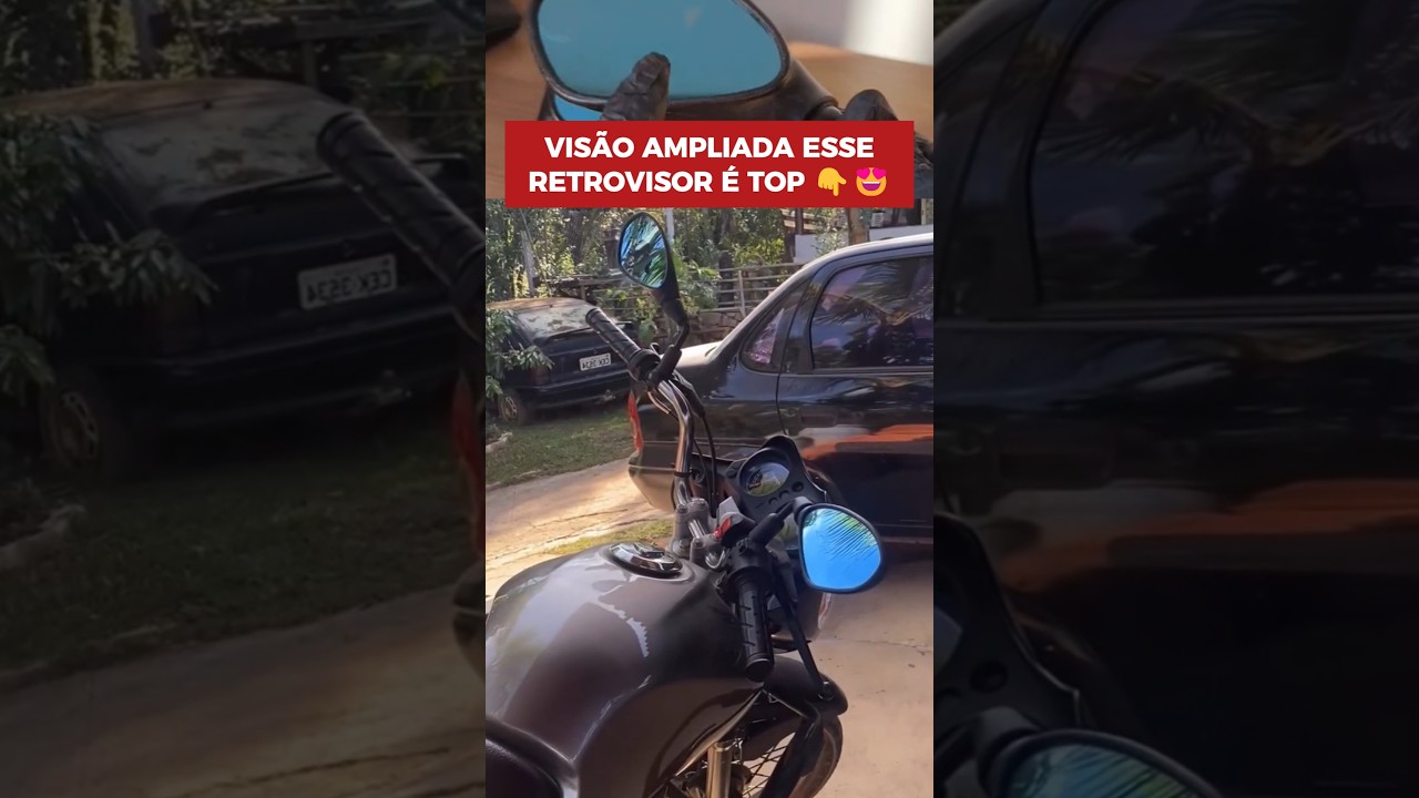 RETROVISOR BMW F800 REBAIXADO 90&deg; HONDA LENTE CONVEXA AZUL