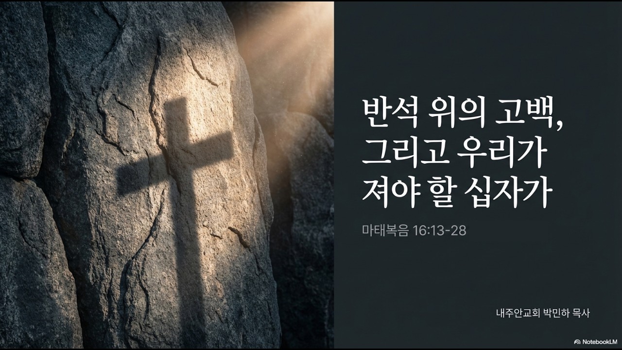 [오늘의말씀] 마 16:13-28 | 박민하 목사 | 반석 위의 고백, 그리고 우리가 져야 할 십자가