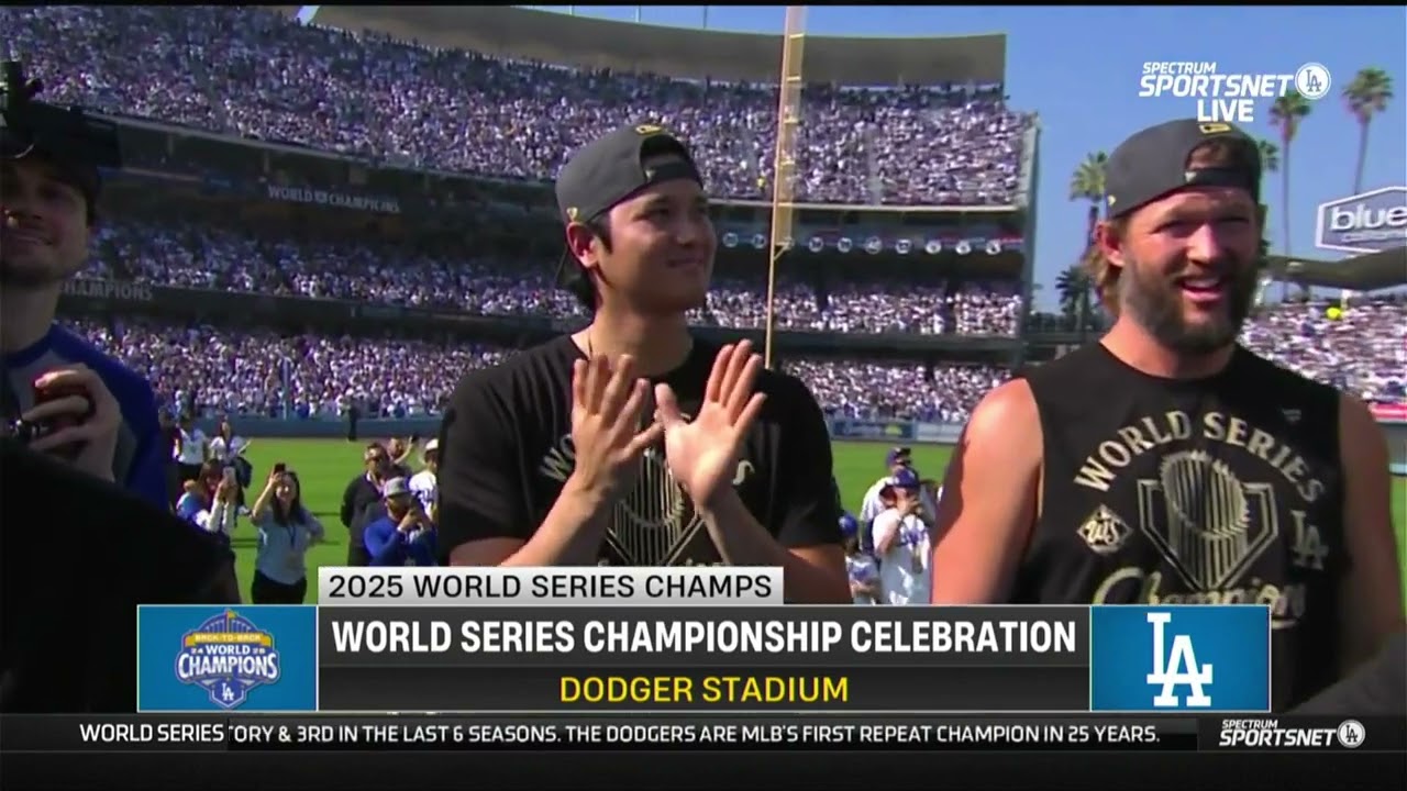 Yoshinobu Yamamoto Delivers Speech In English To Dodger Stadium Crowd At World Series Celebration!