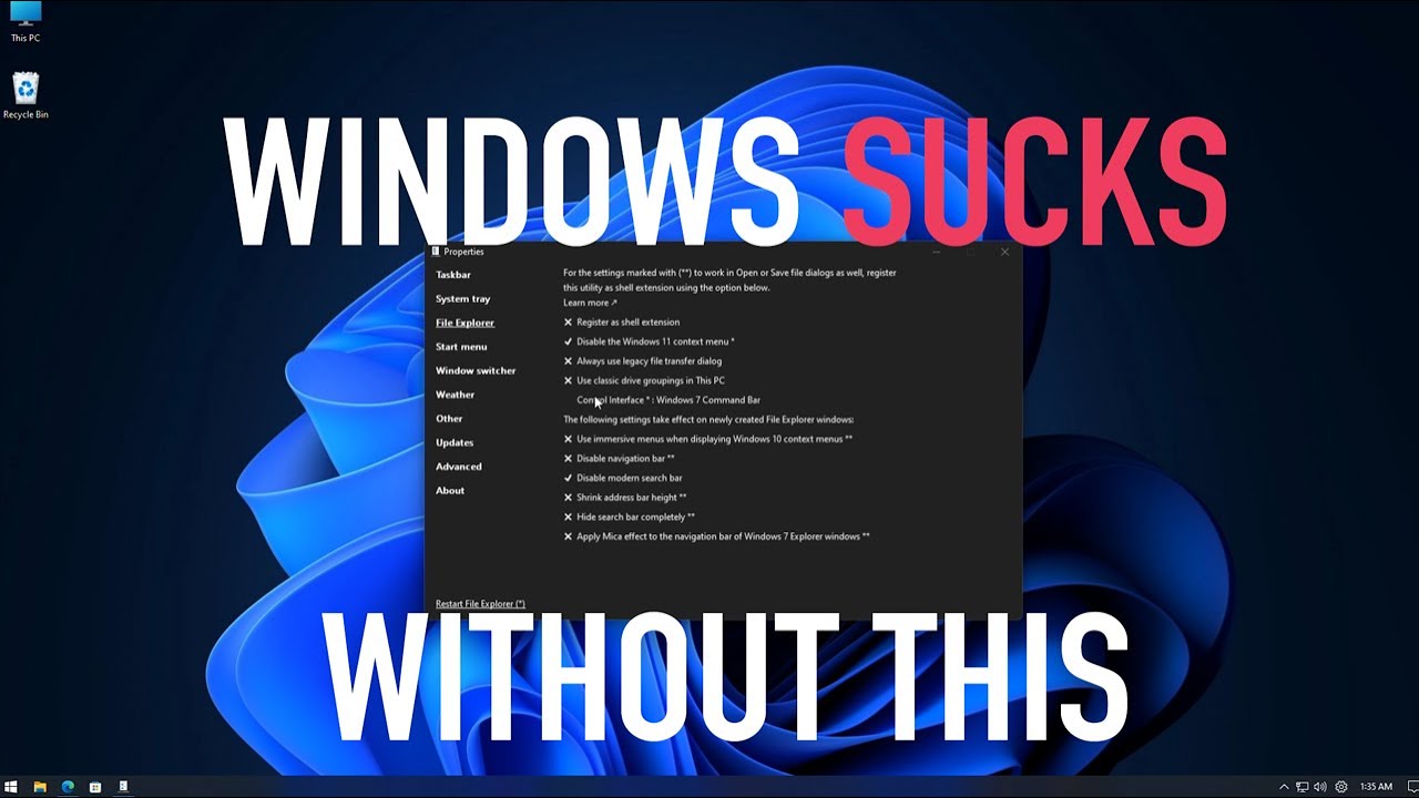 I Can't Use Windows Without ExplorerPatcher (Windows 10 & 11 Tutorial)
