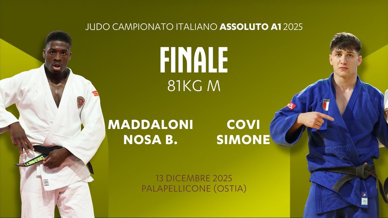Judo 🥇 Finale 81kgM 🏆 MADDALONI Nosa B. 🆚 COVI Simone 👉 Assoluti A1 2025