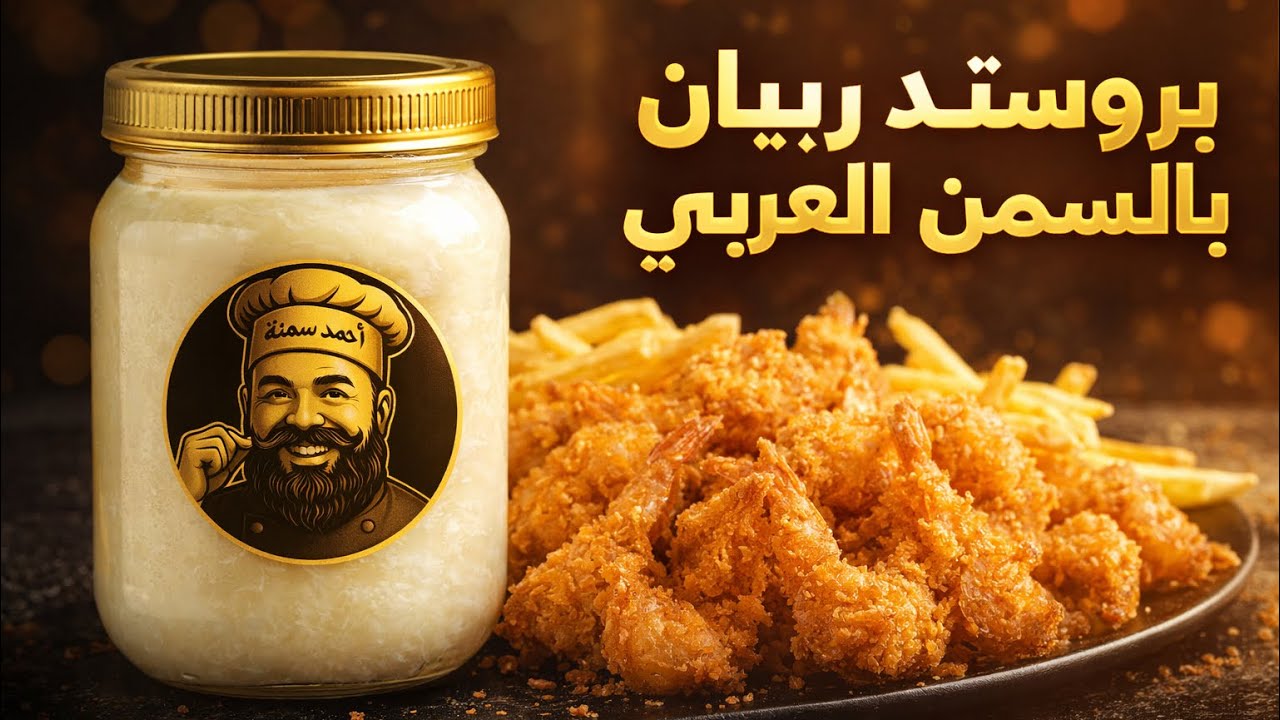 بروستد ربيان مقلي بسمن عربي غنمي عكة ابيض فاخر