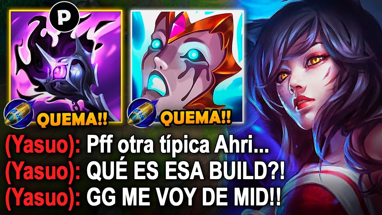 Ahri pero cada habilidad derrite el 100% de la vida del rival con esta build de quemaduras