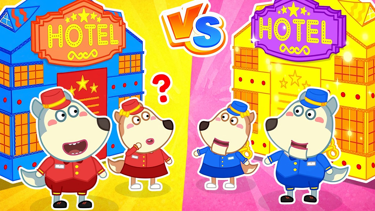 Baby Plays Pretend Toy Hotel with AI Dolls! | Wolfy - Baby Cartoons
