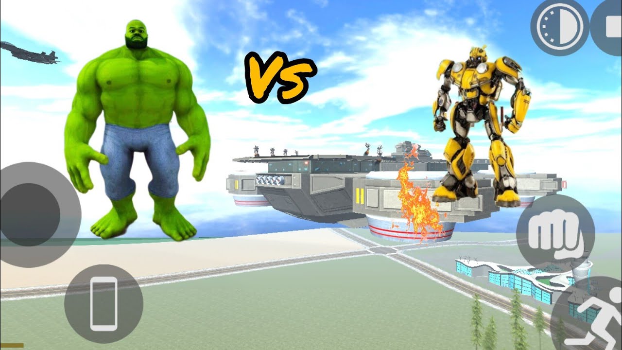 Hulk and Superman vs Harry carrier AI robot😱😡😤#⃣ #indianbikesdriving3dnewtodayupdate 