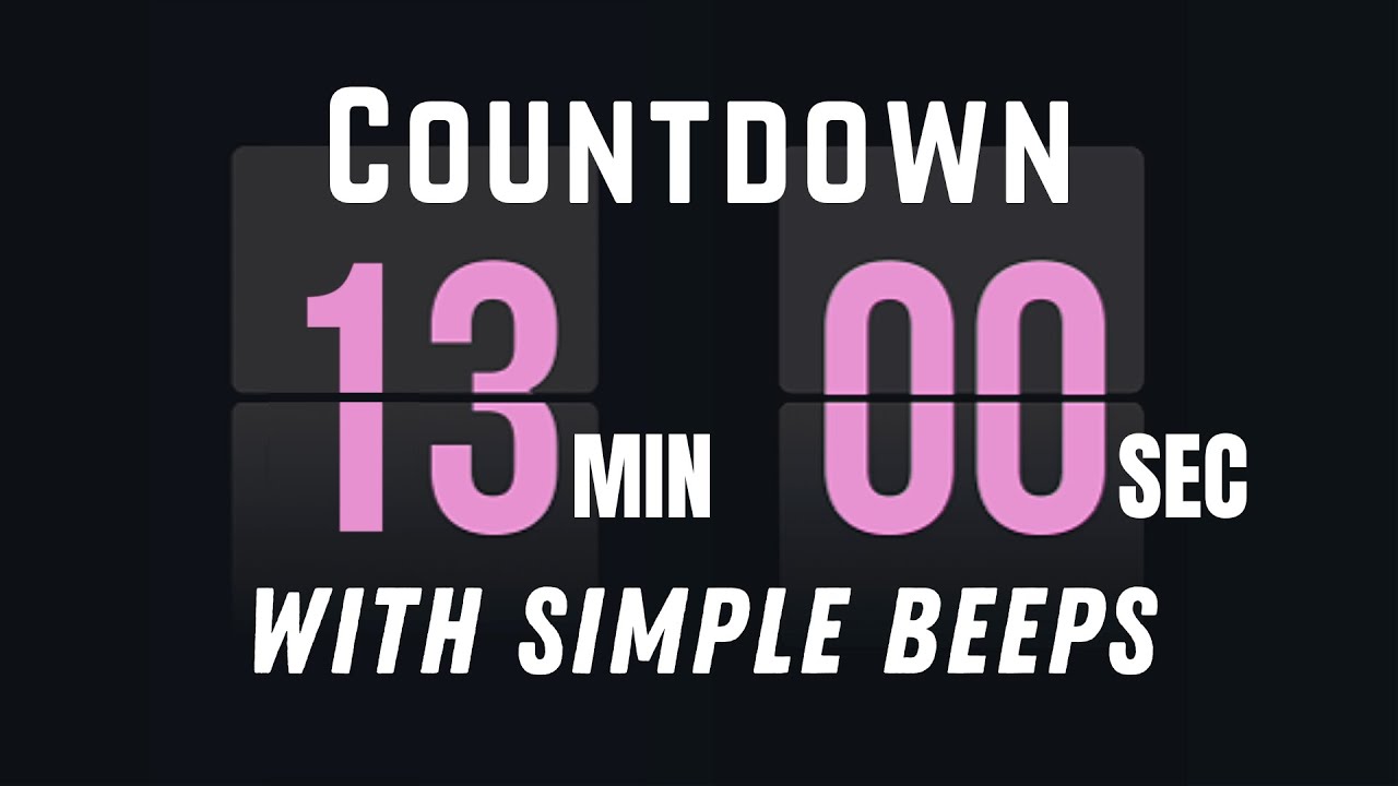 13‑Min Flip Clock Countdown Timer with Simple Beeps | Start & End Sound Effects