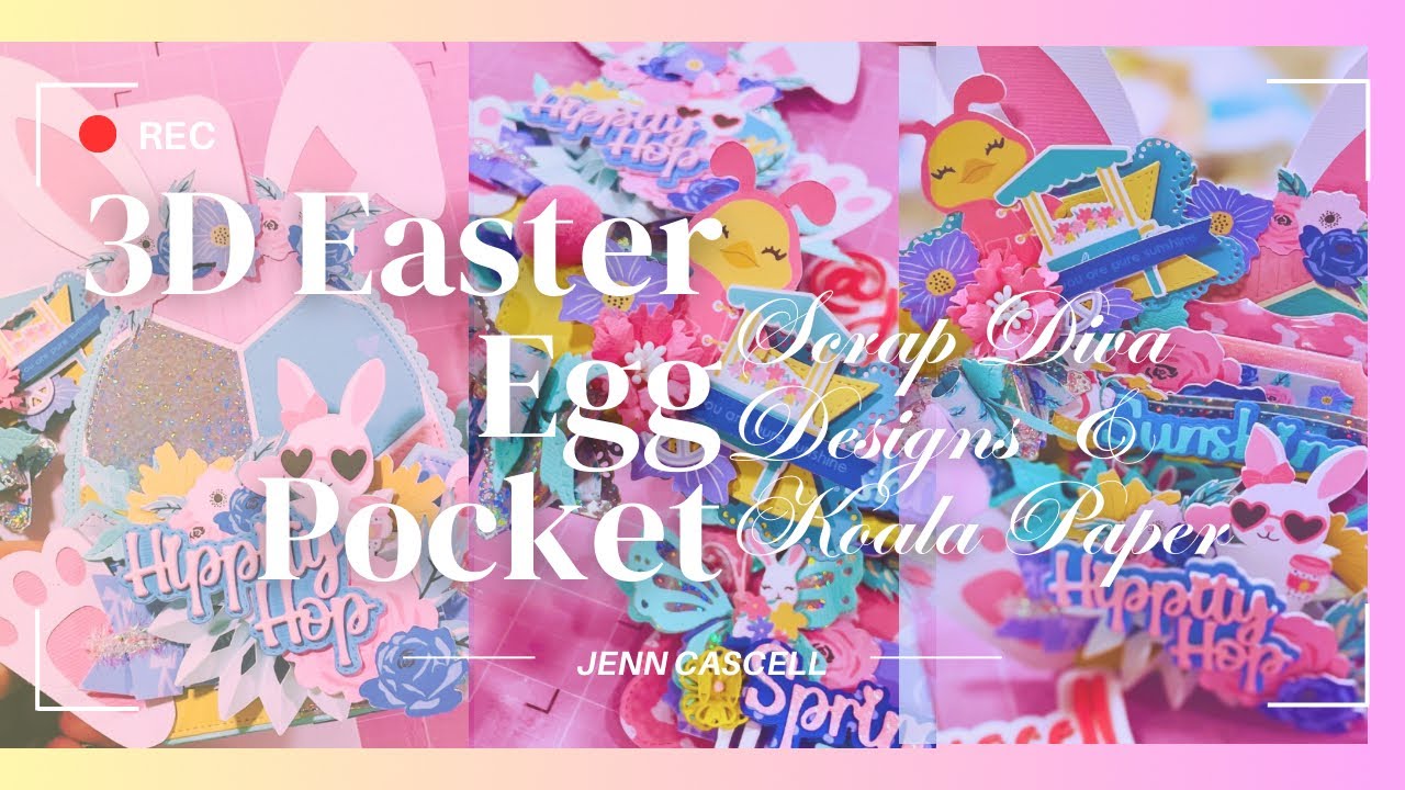 Самодельный 3D пасхальный кармашек в виде яйца 🐣 из бумаги | Фотобумага Koala и штампы Scrap Diva...