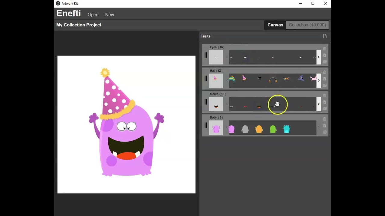 NFT Art Generator - Monster Builder - Unfinished JavaScript Electron App