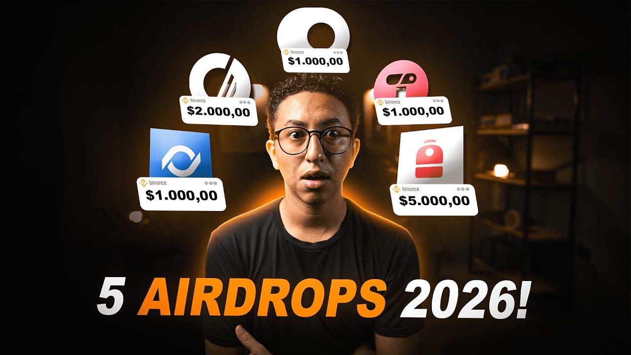 5 Airdrops para Ganhar at&eacute; U$10.000 em 2026 (Fa&ccedil;a ANTES do TGE) #airdrop #crypto #solana