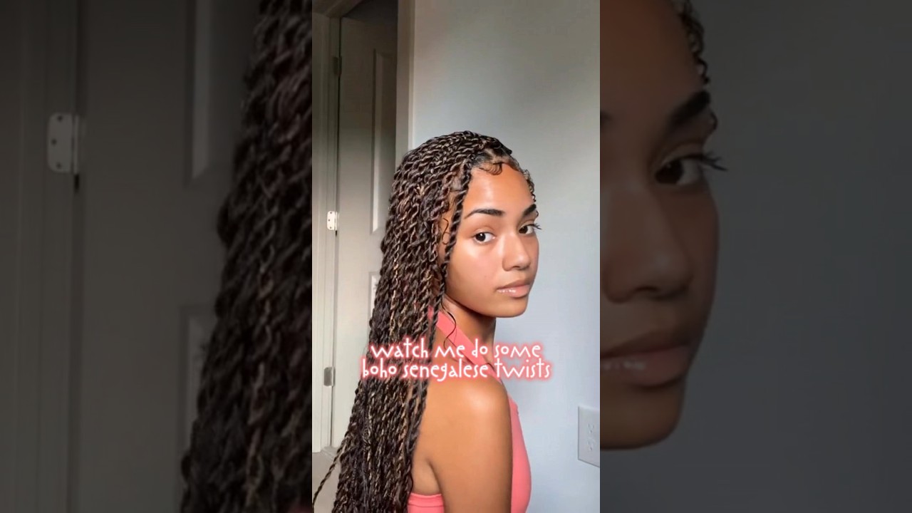 🌿 Watch me create some stunning boho Senegalese twists! #twist #twistbraids #senegalesetwist