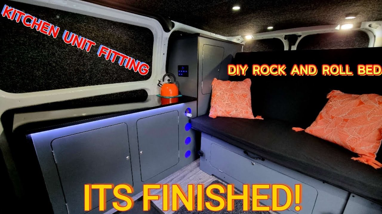 VAN CONVERSION  - DIY rock and roll bed + unit fitting