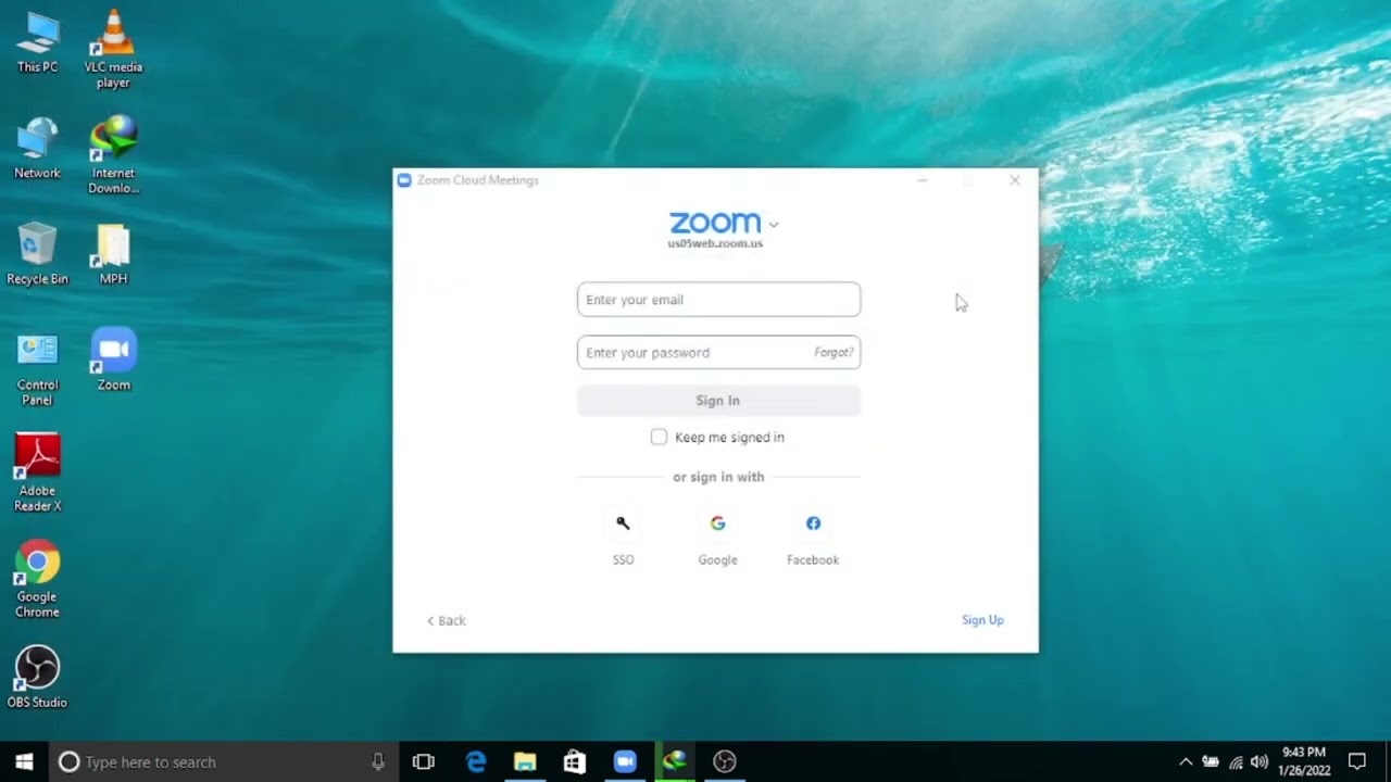 Zoom login error fixing