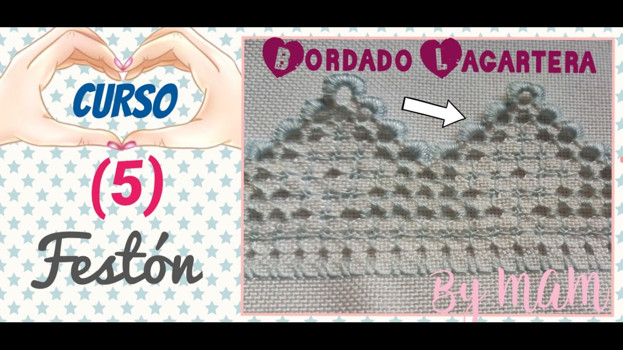 Tutorial - bordado lagartera 5 ,festón, Por MAM.
