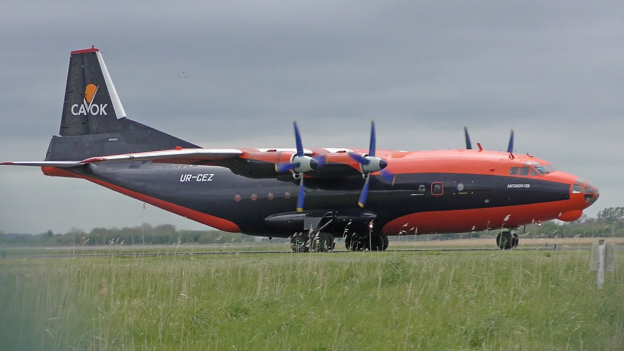 (4K) Cavok Air Antonov AN12 UR-CEZ departing Shannon Airport