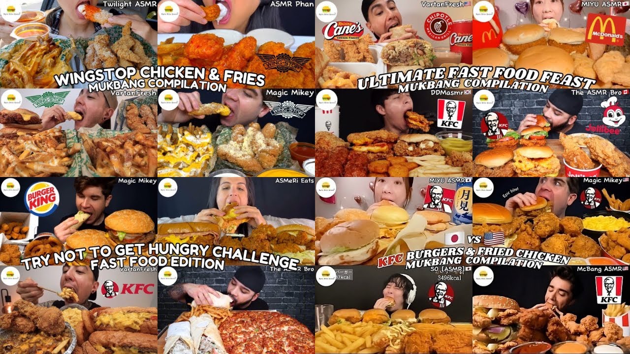 ASMR | 1 HOUR BEST FAST FOOD FEAST PART 3 MUKBANG COMPILATION |