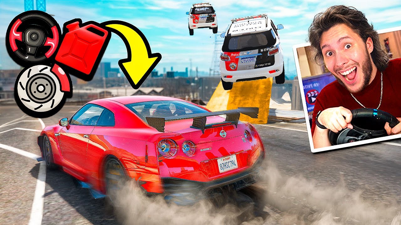 Dando FUGA com VOLANTE, GASOLINA e FREIO de AVIÃO!! (GTA 5 RP)