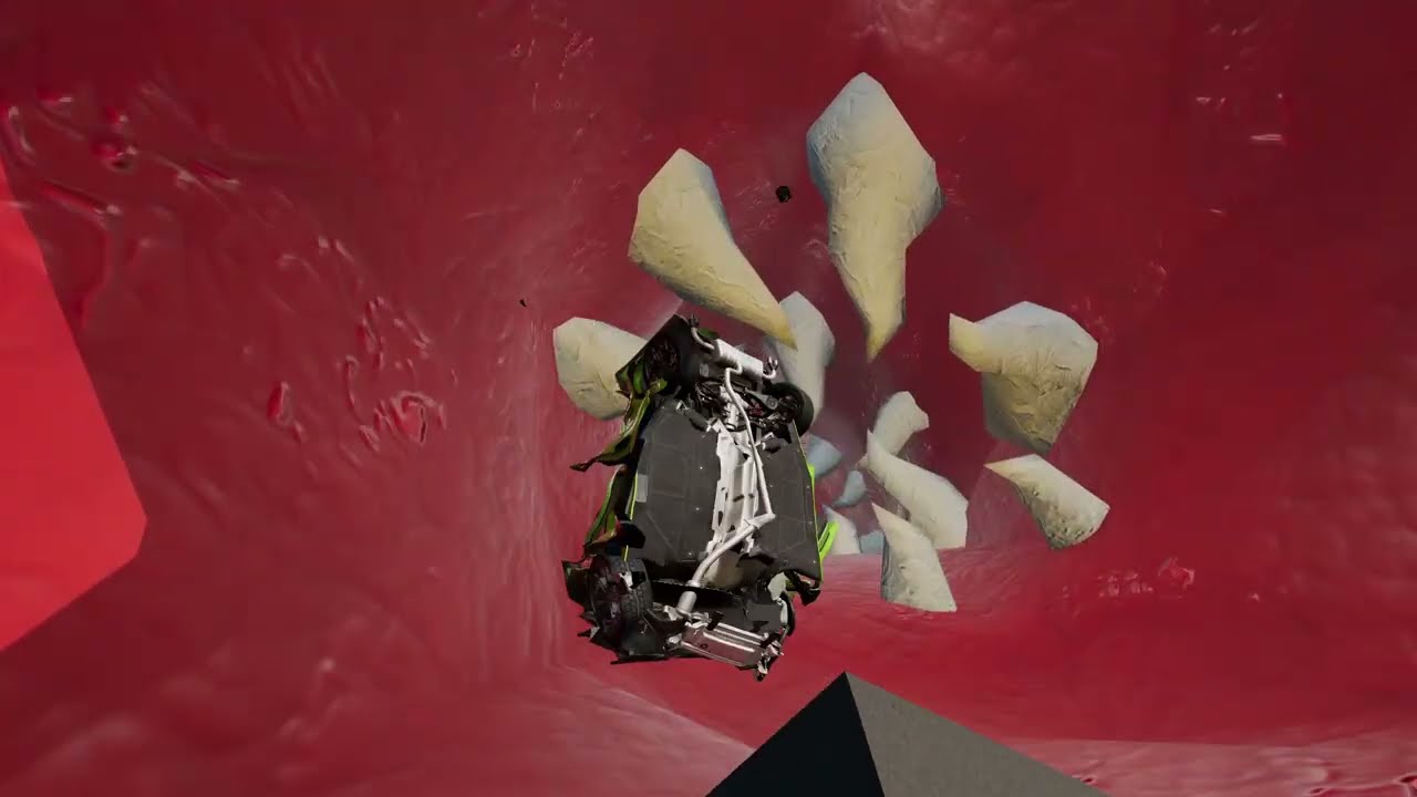 BeamNG Huge ramp leading into giant worm and shark