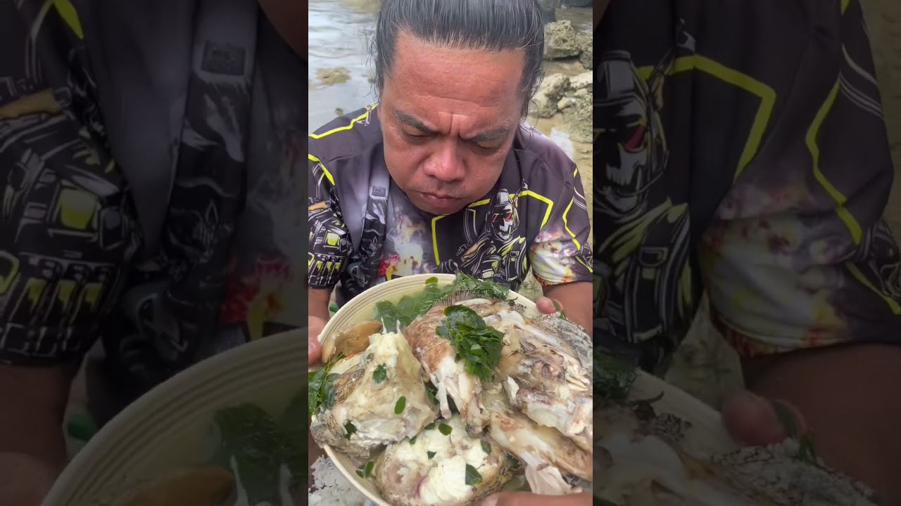 MUKBANG KINILAW NA LAPU AT SINABAW NA ULO NITO  NA MAY MALUNGAY NAPAKASARAP