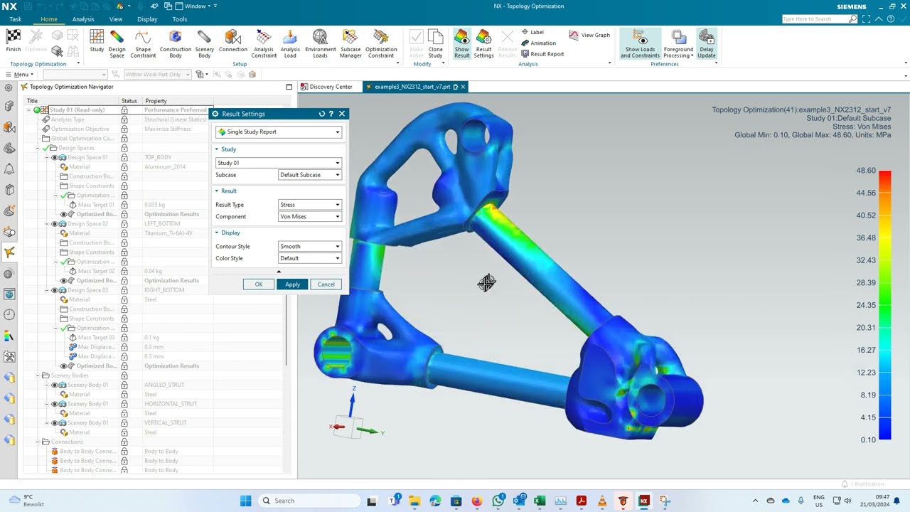 How to use NX2312 topology optimization with multiple bodies