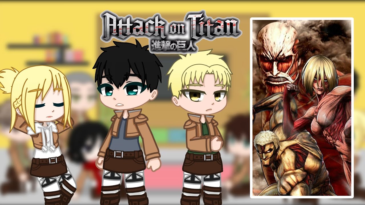 [🇪🇦🇺🇸] S1 Past AOT/Attack on Titan characters react to Warrior Trio |Season 4 spoilers?|Gacha react