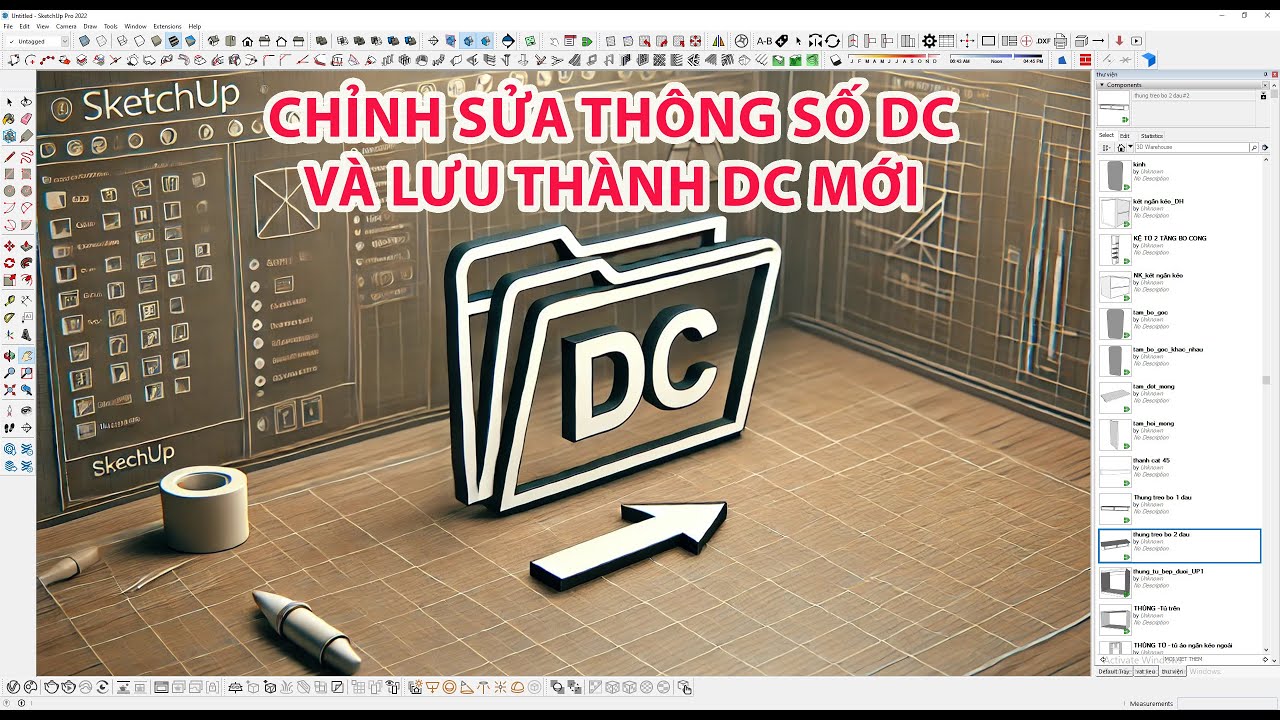 Chỉnh Sửa Thông Số DC & Lưu Thành Dynamic Component Mới Trong SketchUp