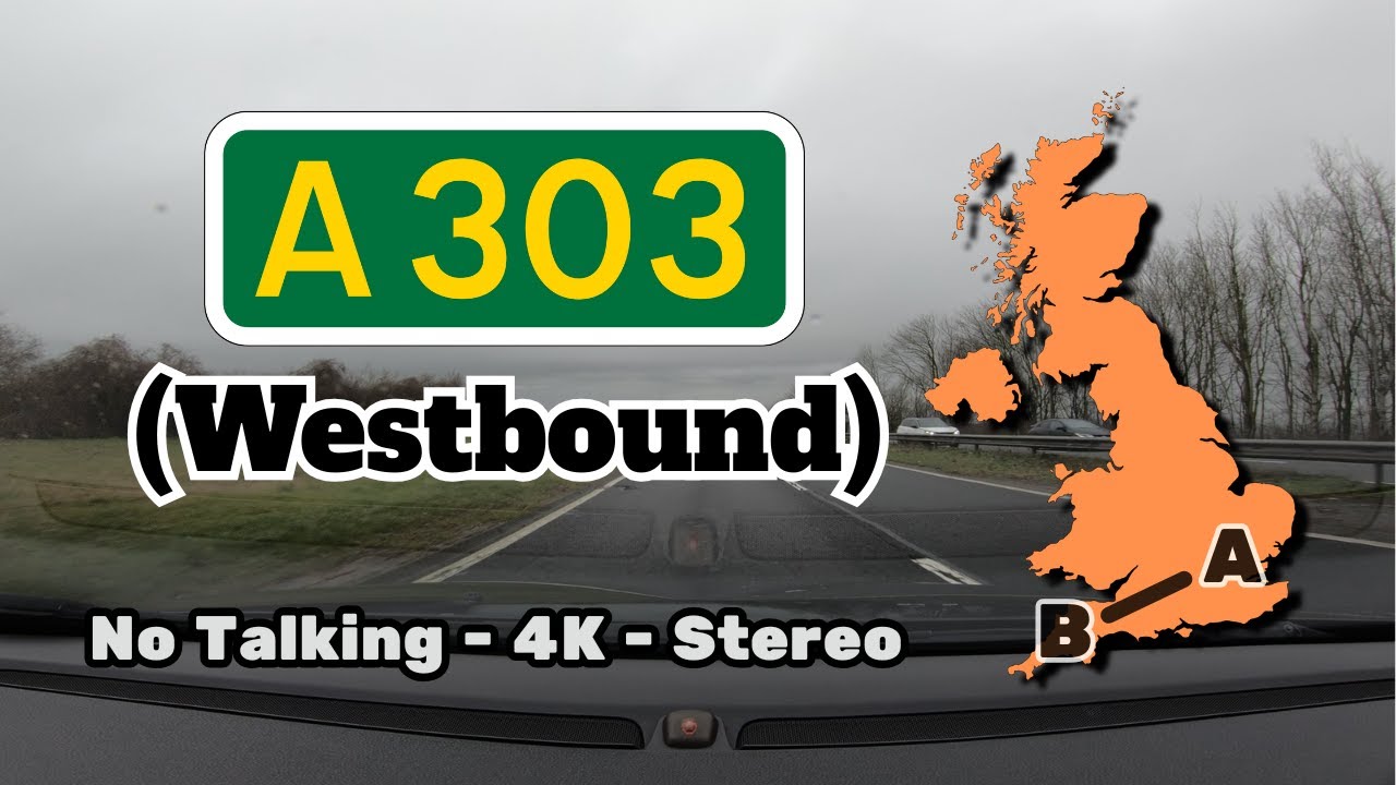 Whole A303 Westbound | Heavy Rain | Basingstoke to Honiton | 4K Stereo Driving ASMR | No Talking