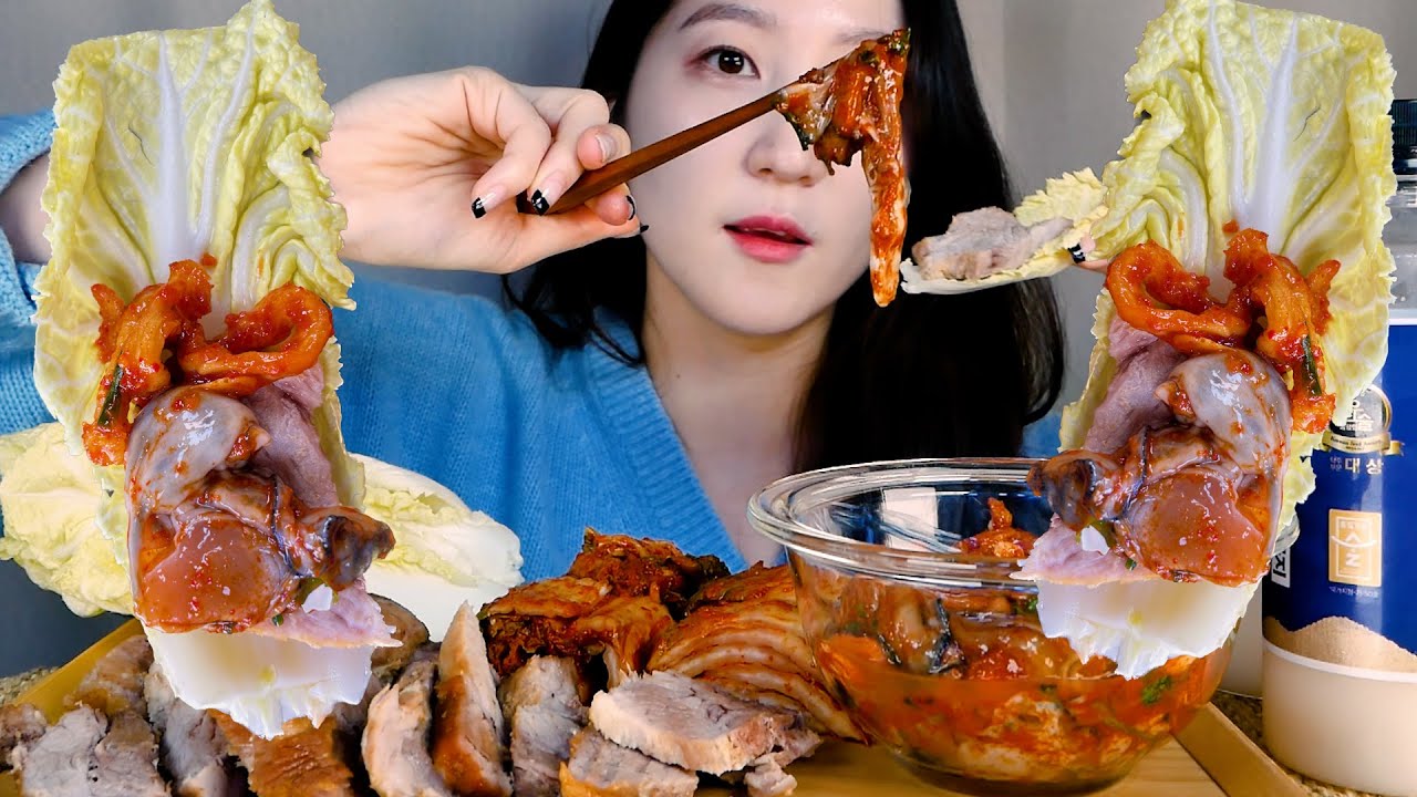 EATINGSOUNDS | 굴무침 & 수육 (굴보쌈) &꿀막걸리  🦪🥓🍯 | Mukbang