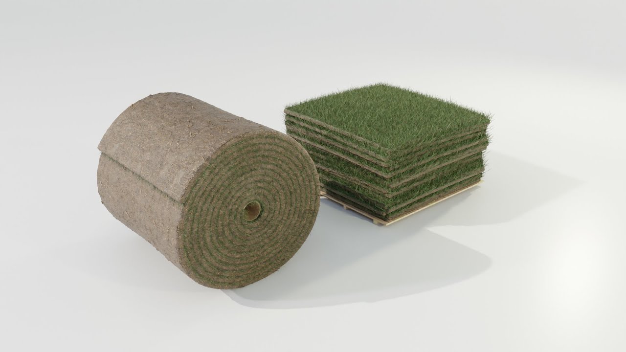 Grass Sod Stack and Roll