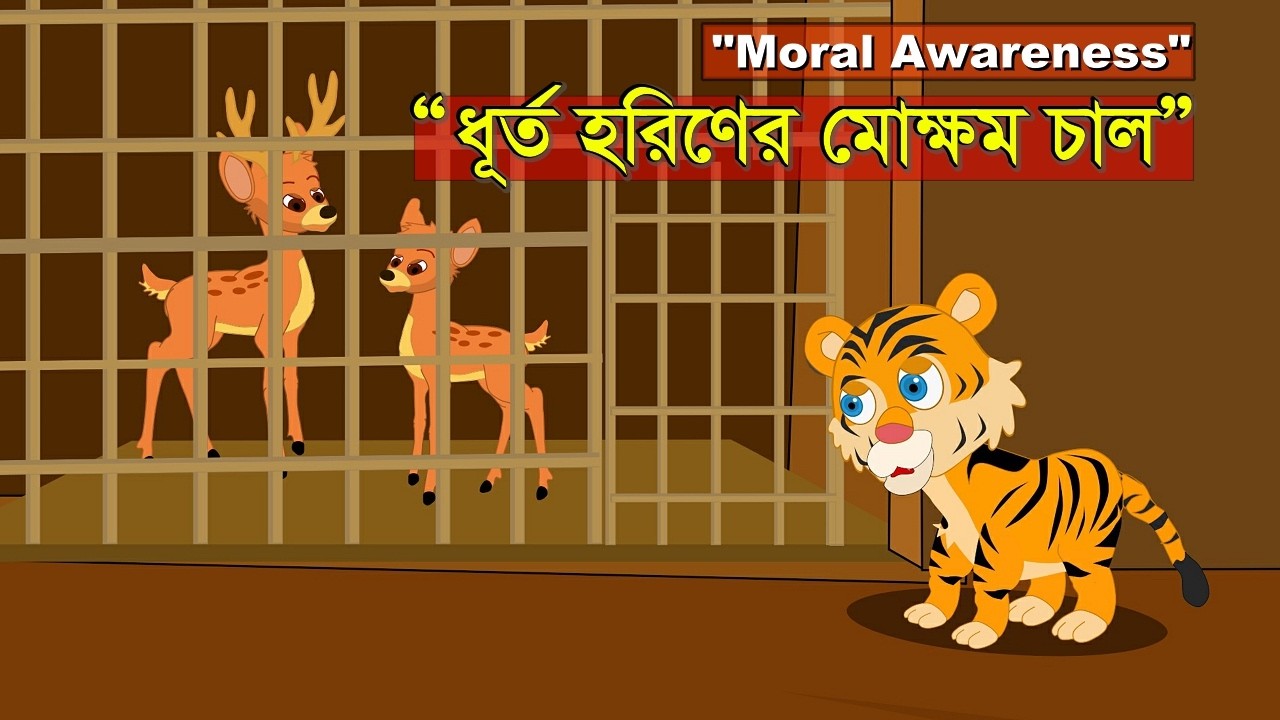 বোকা বাঘ ও চালাক হরিণ | Boka Bagh O Chalak Horin | Bangla Cartoon | Fairy Tales | Short Flim HD