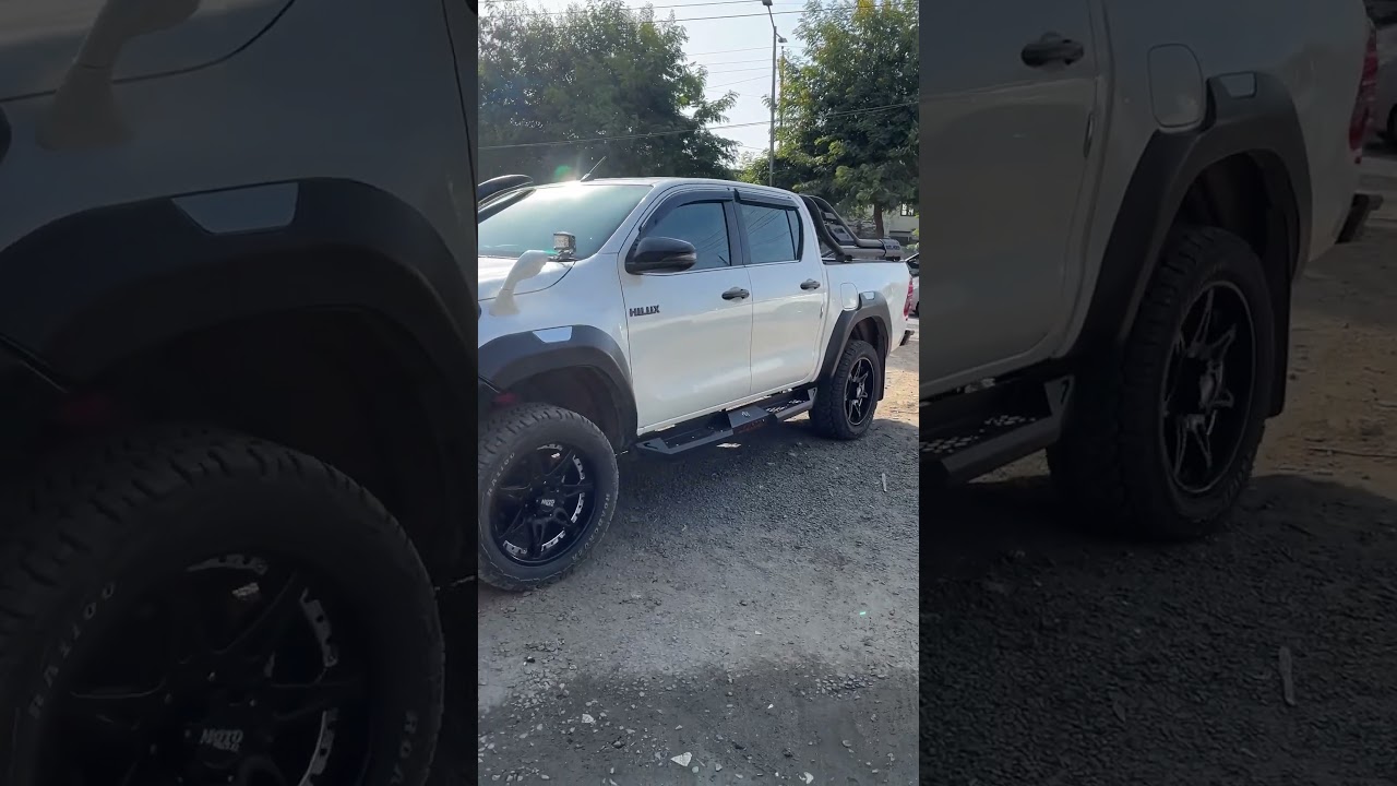 Toyota Hilux with lift kit and bulbar.