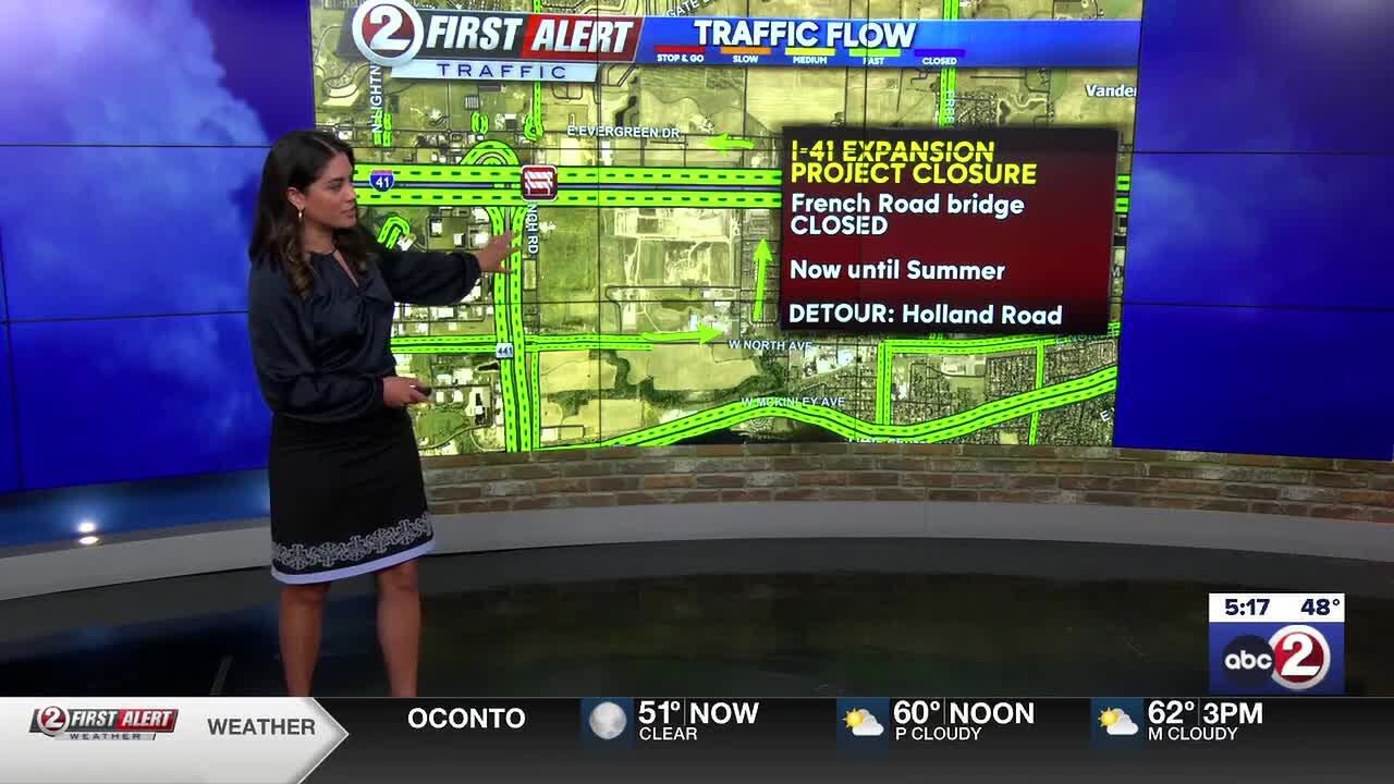 I-41 work closes Appleton, Little Chute streets